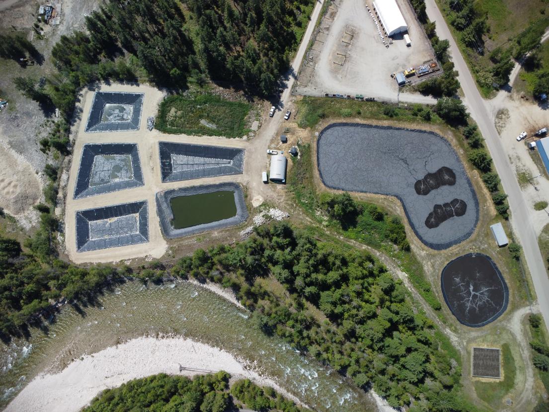 Nakusp wastewater treatment plant from above